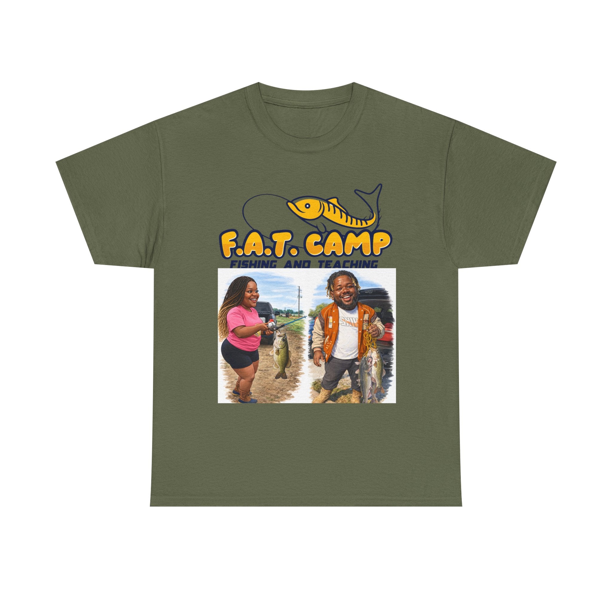 Fishing Tee — “F.A.T. Camp” 318 Baby / Nesha "Pretty Girls Fish Too" Graphic Shirt