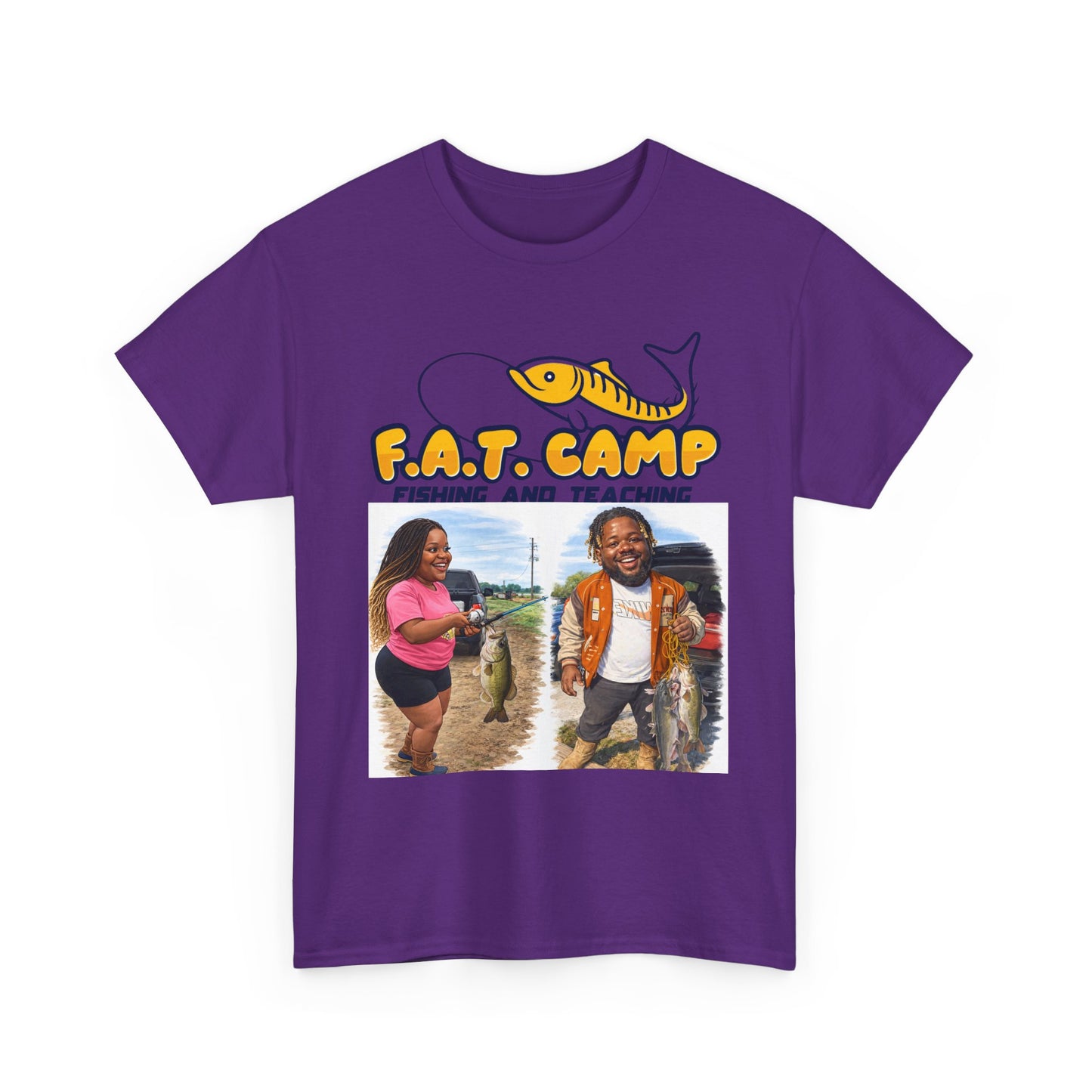 Fishing Tee — “F.A.T. Camp” 318 Baby / Nesha "Pretty Girls Fish Too" Graphic Shirt