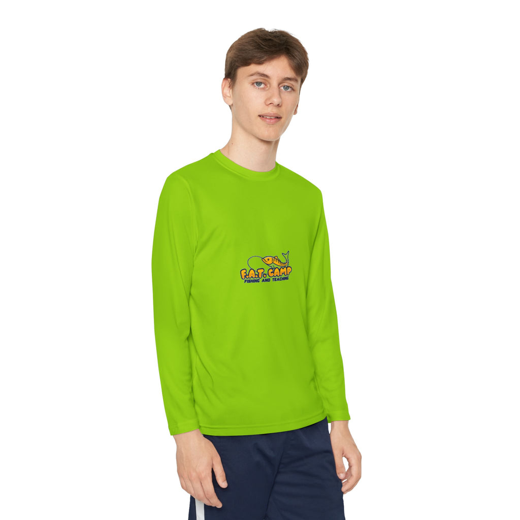 Eat Camp logo Youth Long Sleeve Tee | camper design, kids outdoor shirt