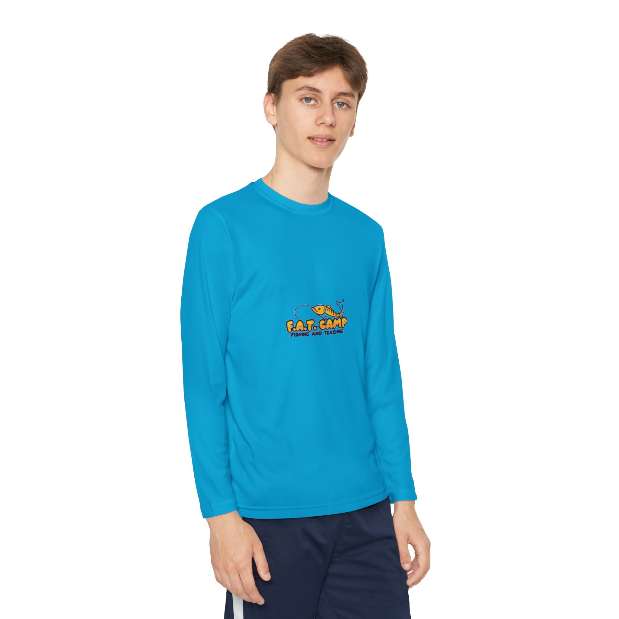 Eat Camp logo Youth Long Sleeve Tee | camper design, kids outdoor shirt