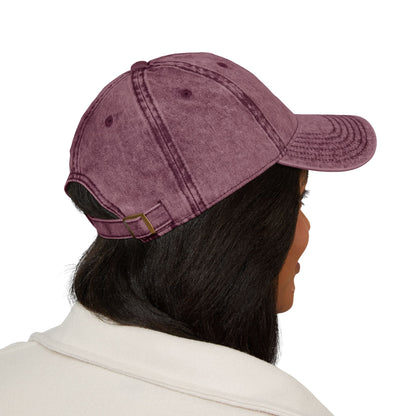 Tiny Sunflower Embroidery Vintage Cap | Distressed Baseball Hat