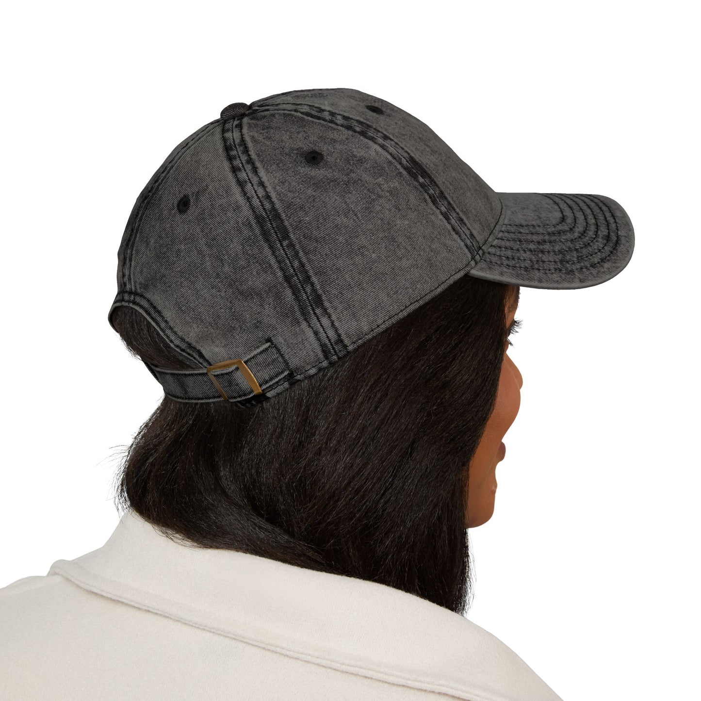 Tiny Sunflower Embroidery Vintage Cap | Distressed Baseball Hat