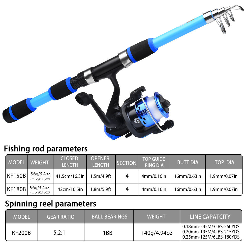 Tossing Casting Rods Fishing Wheel Fishing Rod Combination Suit