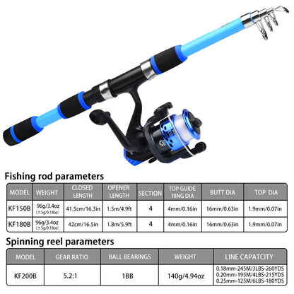 Tossing Casting Rods Fishing Wheel Fishing Rod Combination Suit
